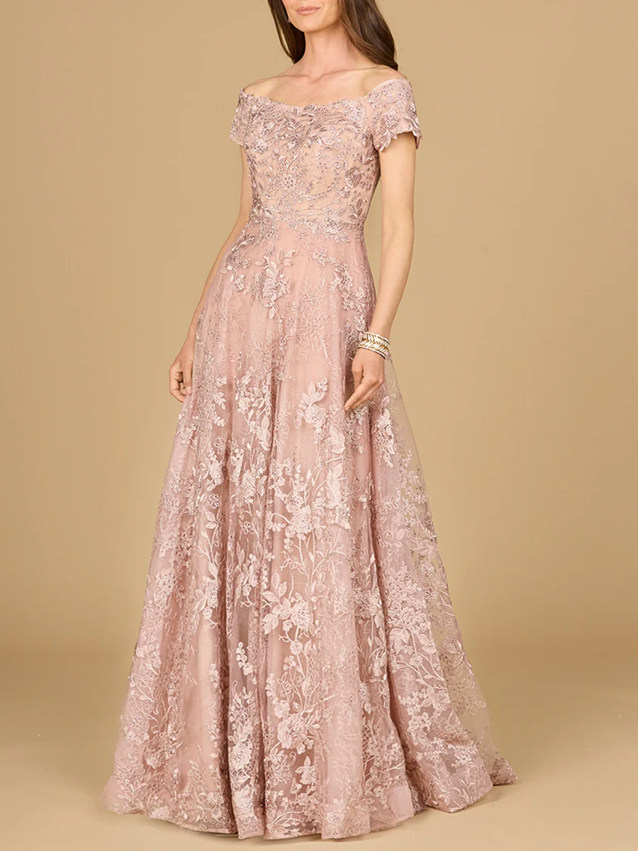 Off Shoulder A-Line Gown | Lara 29122