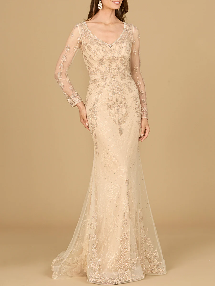 Long Sleeve Lace Mermaid Gown