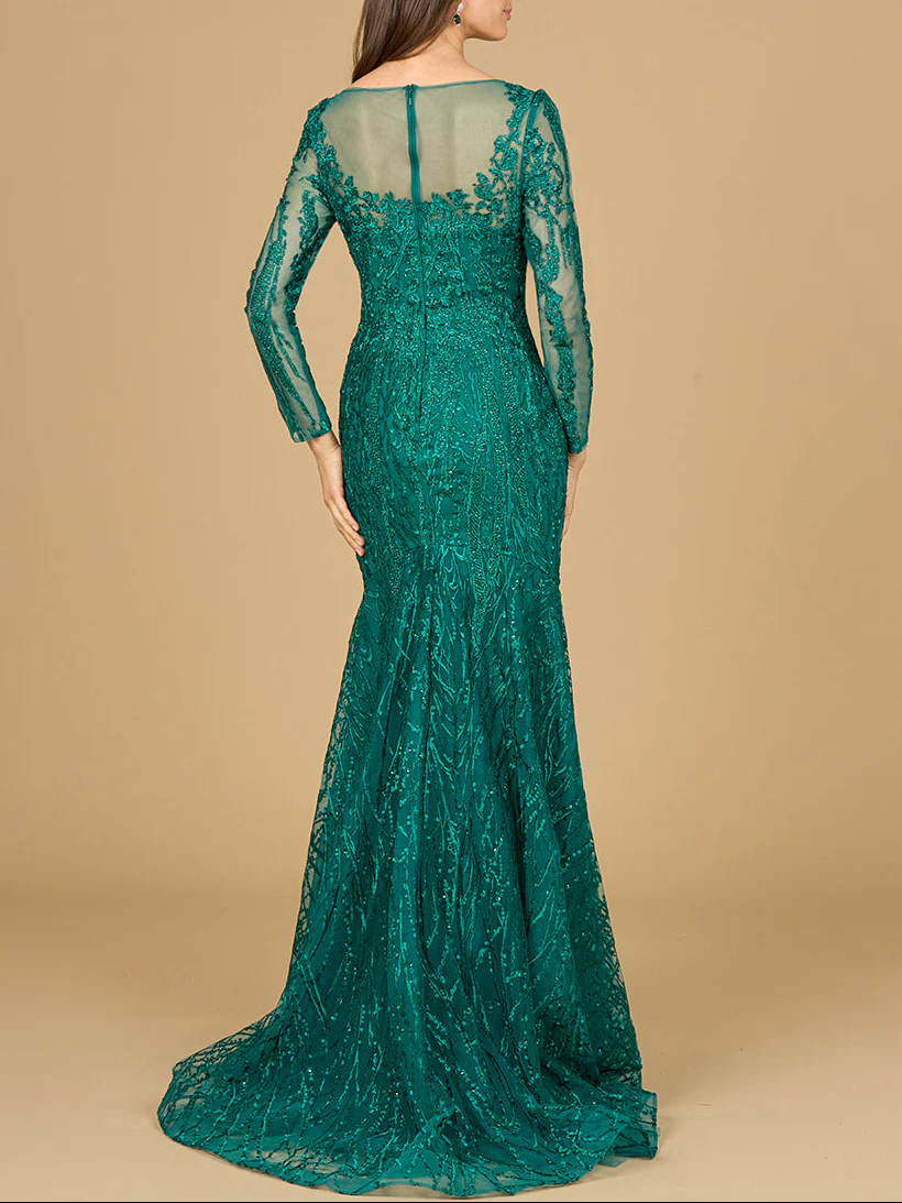 Mermaid, Long Sleeve Lace Gown - Image 4
