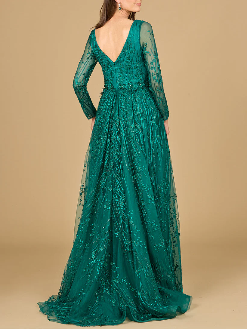 Elegant Overskirt Dress with Long Sleeves - Image 5