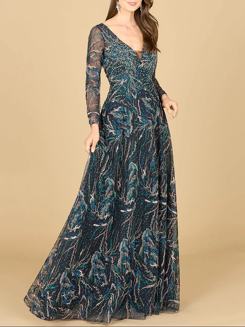 Lace Gown With Long Sleeves - Image 2