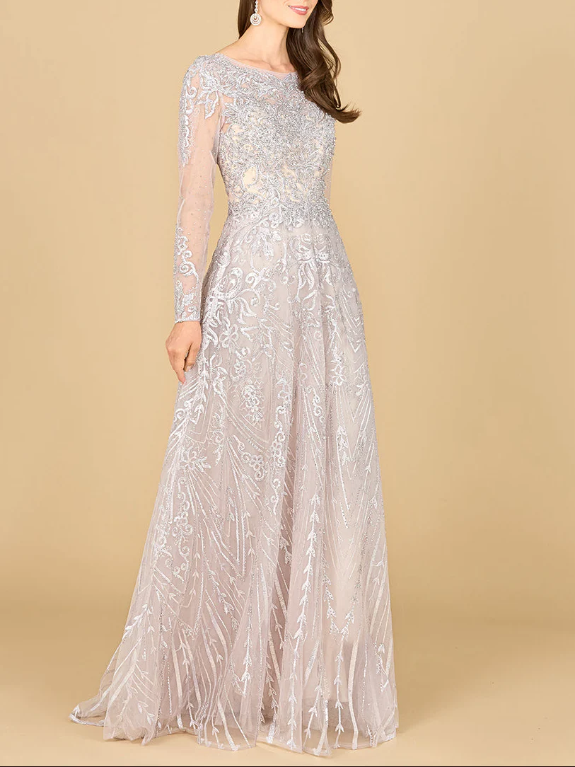 Long Sleeve High Neck Gown - Image 2