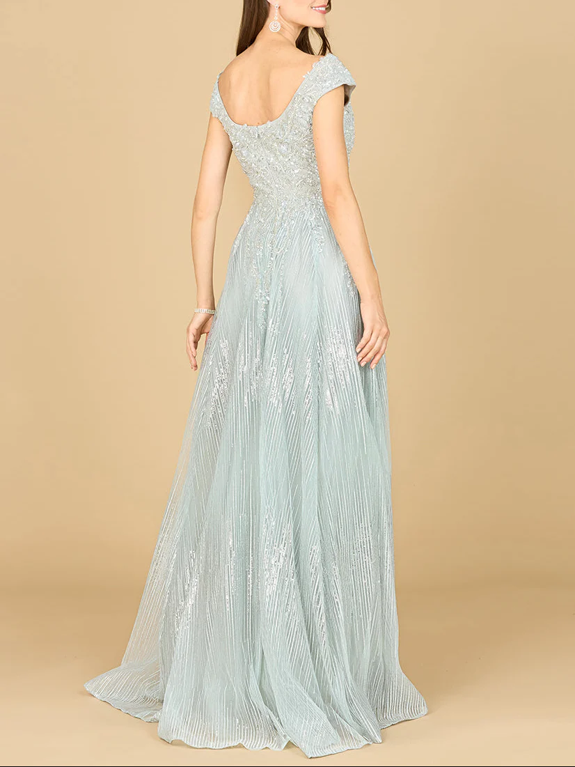 Cap Sleeve Lace Ballgown - Image 2