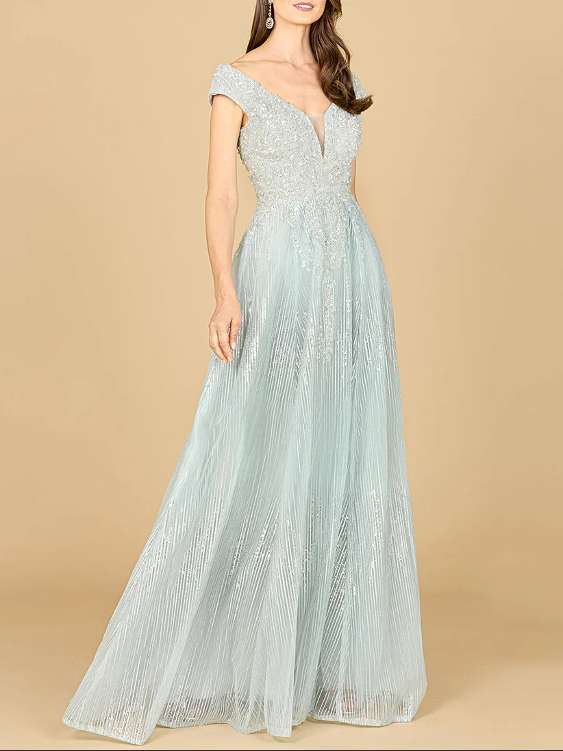 Cap Sleeve Lace Ballgown - Image 3