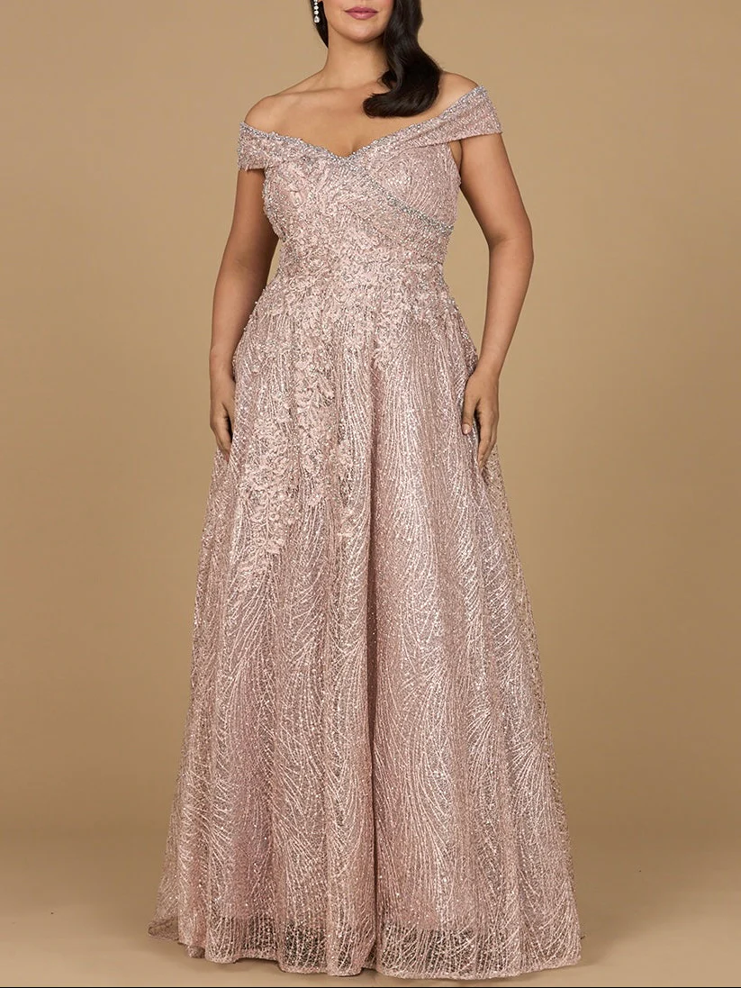 Off Shoulder Embroidered Ballgown - Image 2