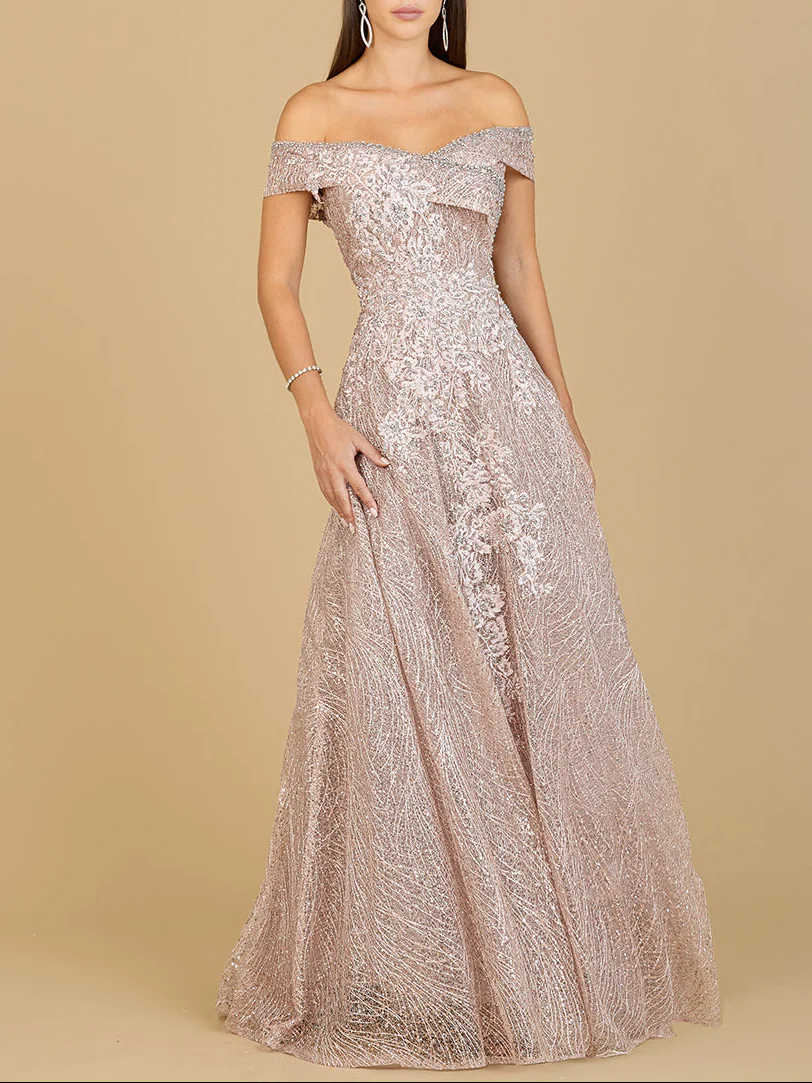 Off Shoulder Embroidered Ballgown - Image 3