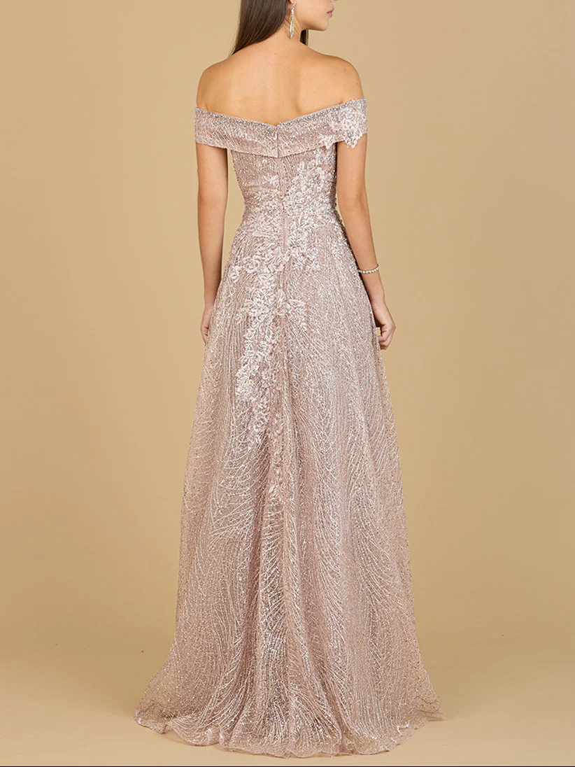 Off Shoulder Embroidered Ballgown - Image 4