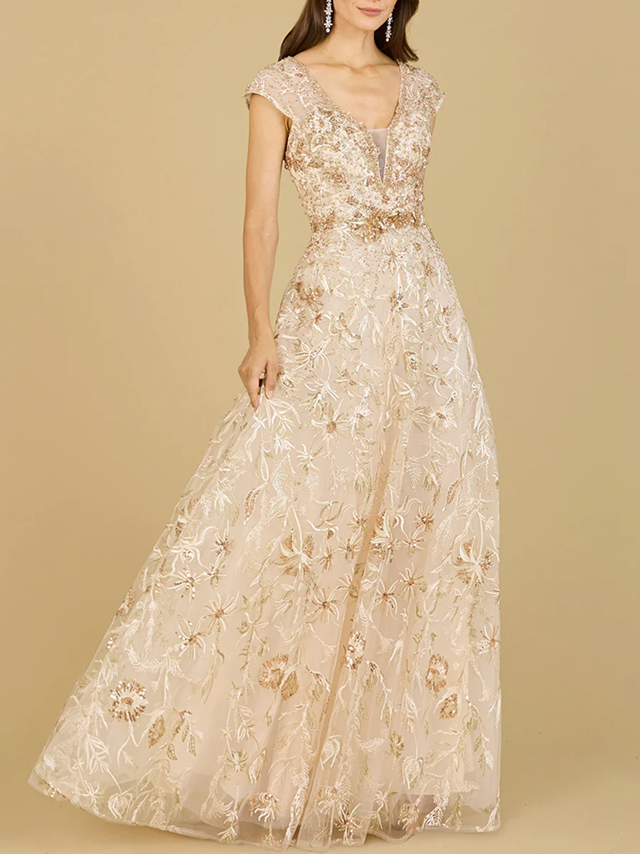 Lace Embellished A-Line Dress