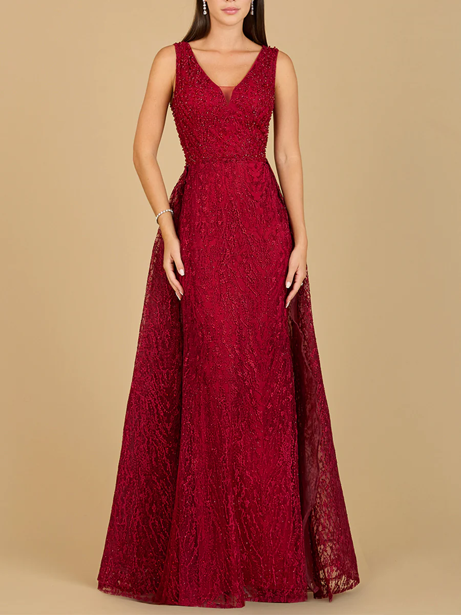 Lace Embroidered Overskirt Dress - OUTLET