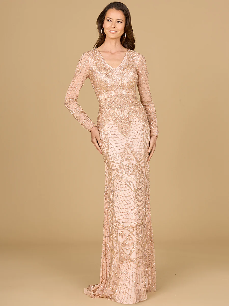 Long Sleeve Beaded Dress - Image 2