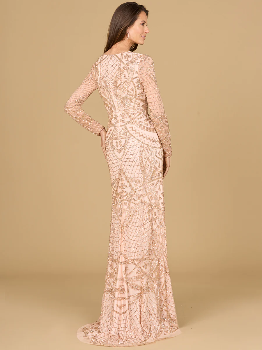 Long Sleeve Beaded Dress - Image 3