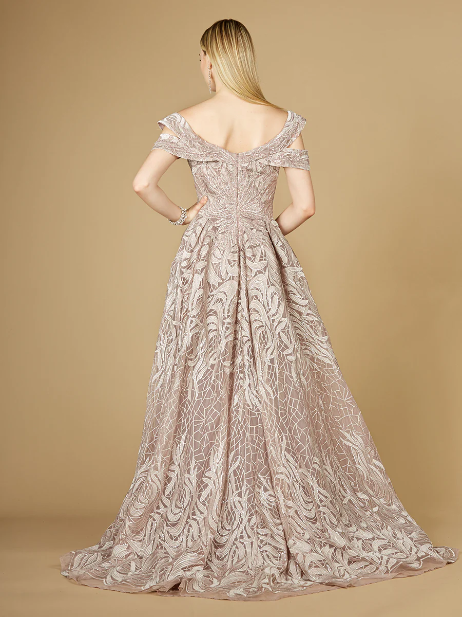 Off Shoulder Mermaid Lace Gown with Overskirt - Image 3