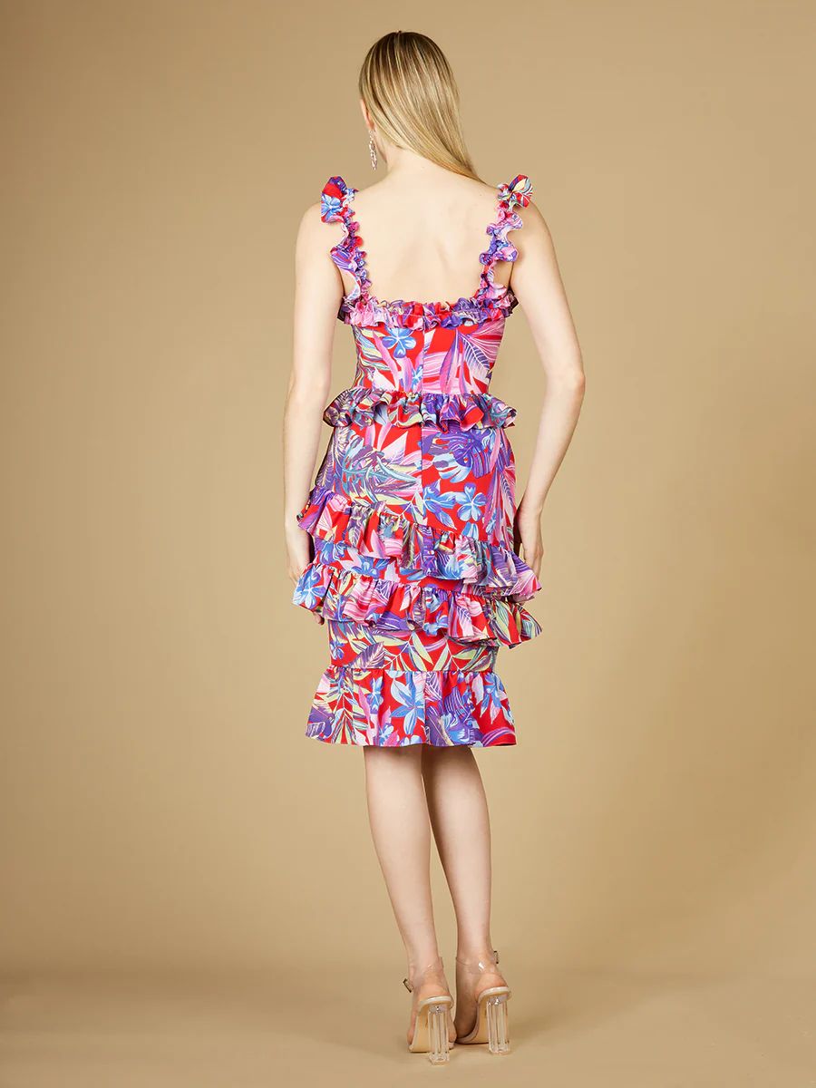 High Neck Printed Midi Dress - OUTLET - Image 3