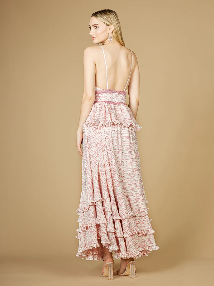 Plunging V-Neck Print Dress OUTLET - Image 3
