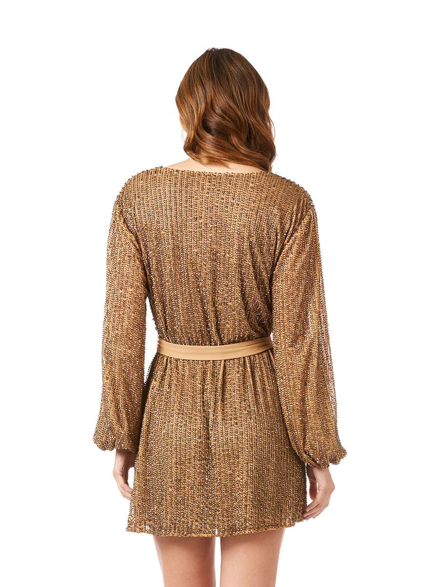 Long Sleeve Cocktail Wrap Dress - OUTLET - Image 4