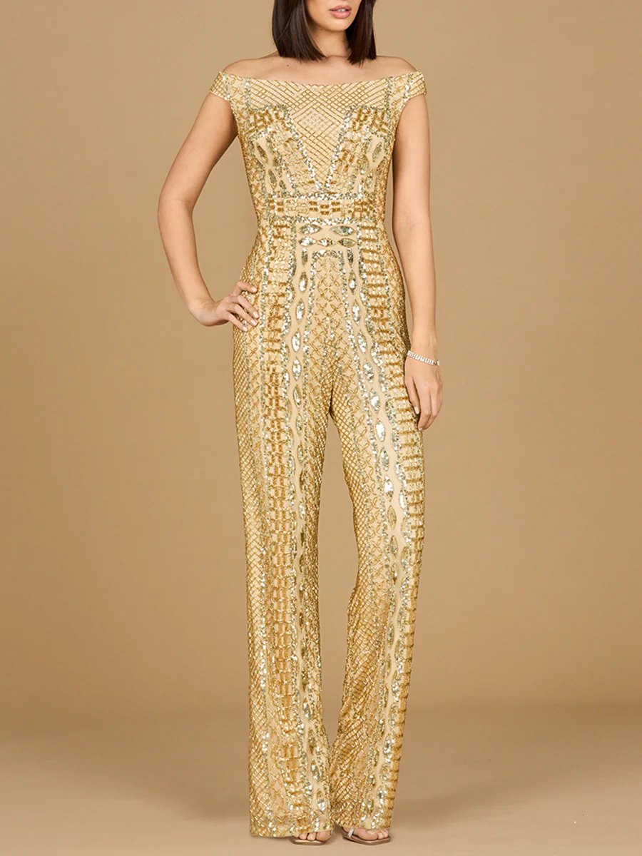 Beaded Off Shoulder Jumpsuit - Image 3