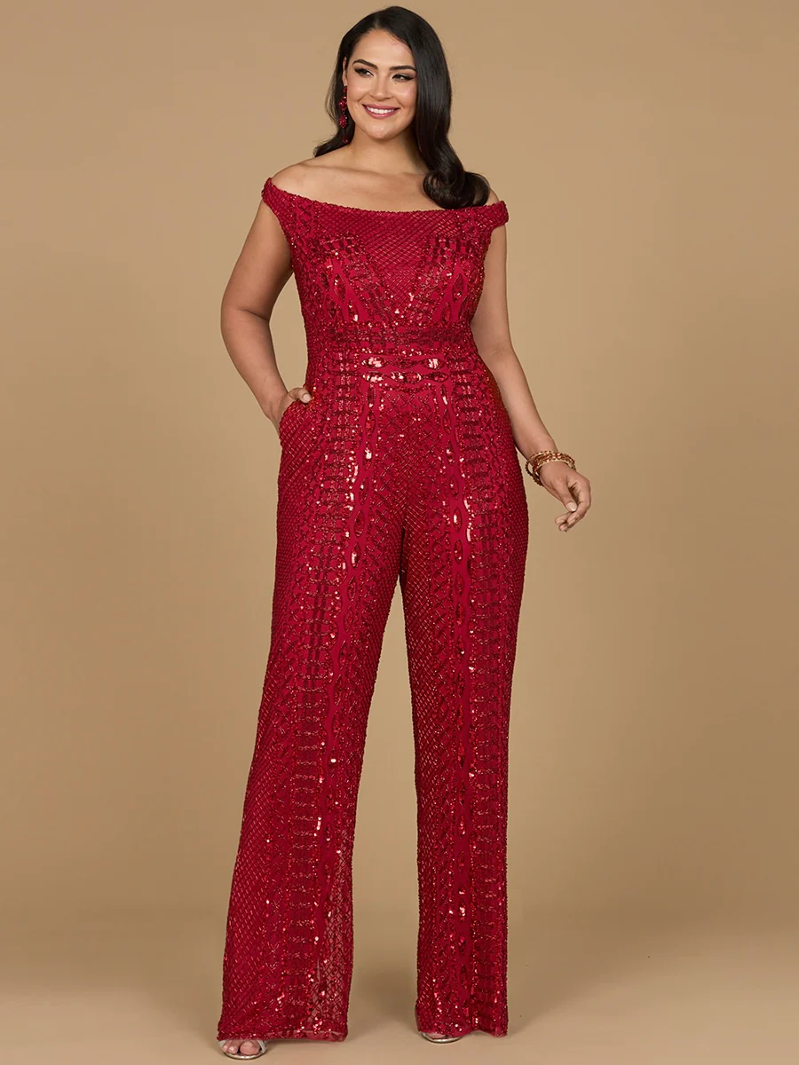 Beaded Off Shoulder Jumpsuit - Image 4