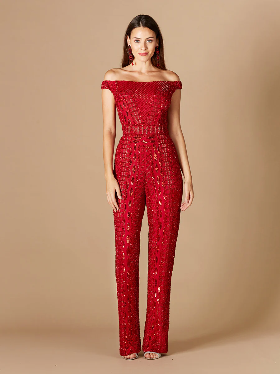 Beaded Off Shoulder Jumpsuit - Image 5