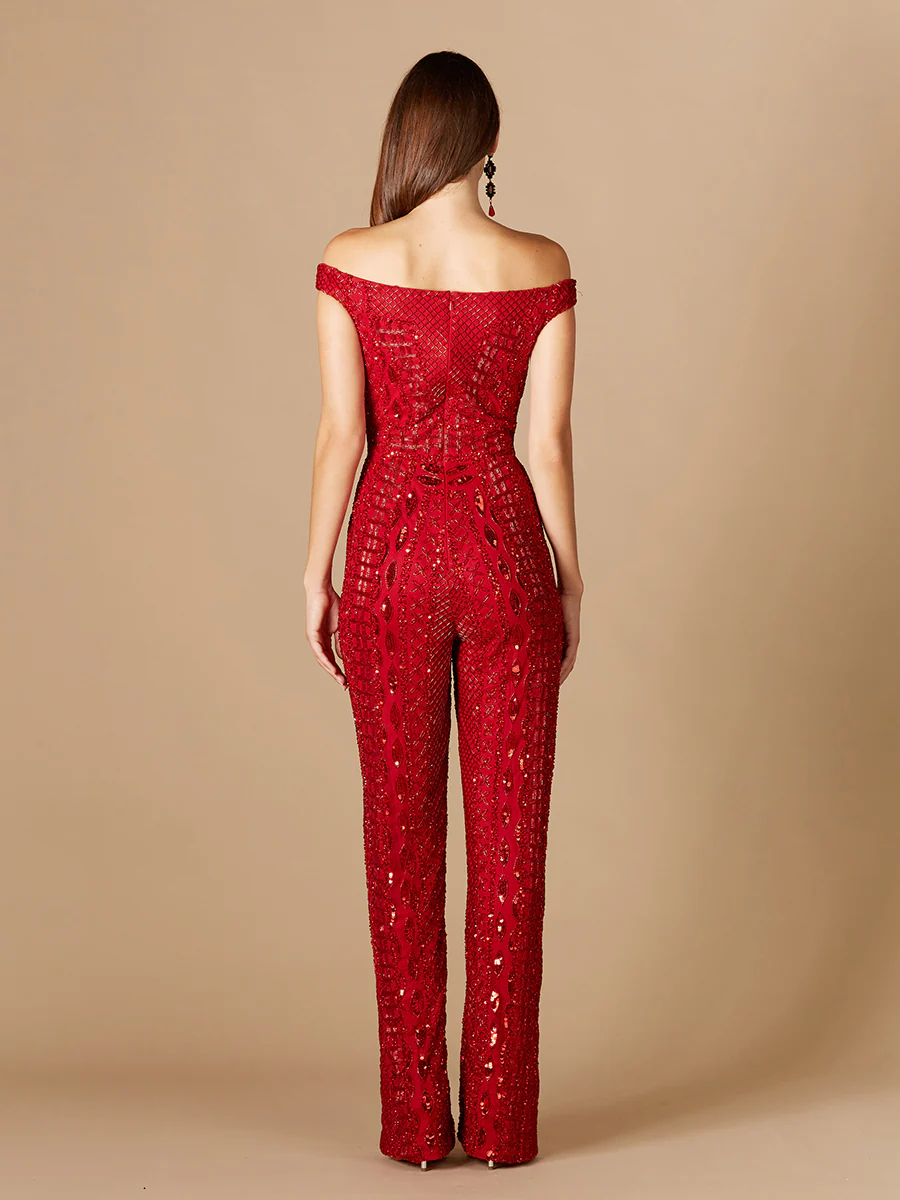 Beaded Off Shoulder Jumpsuit - Image 8