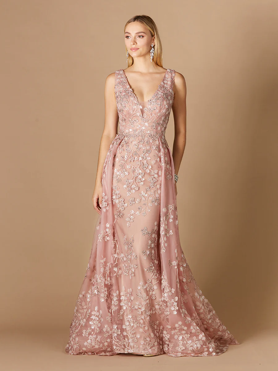 Floral Applique Overskirt Dress - Image 2