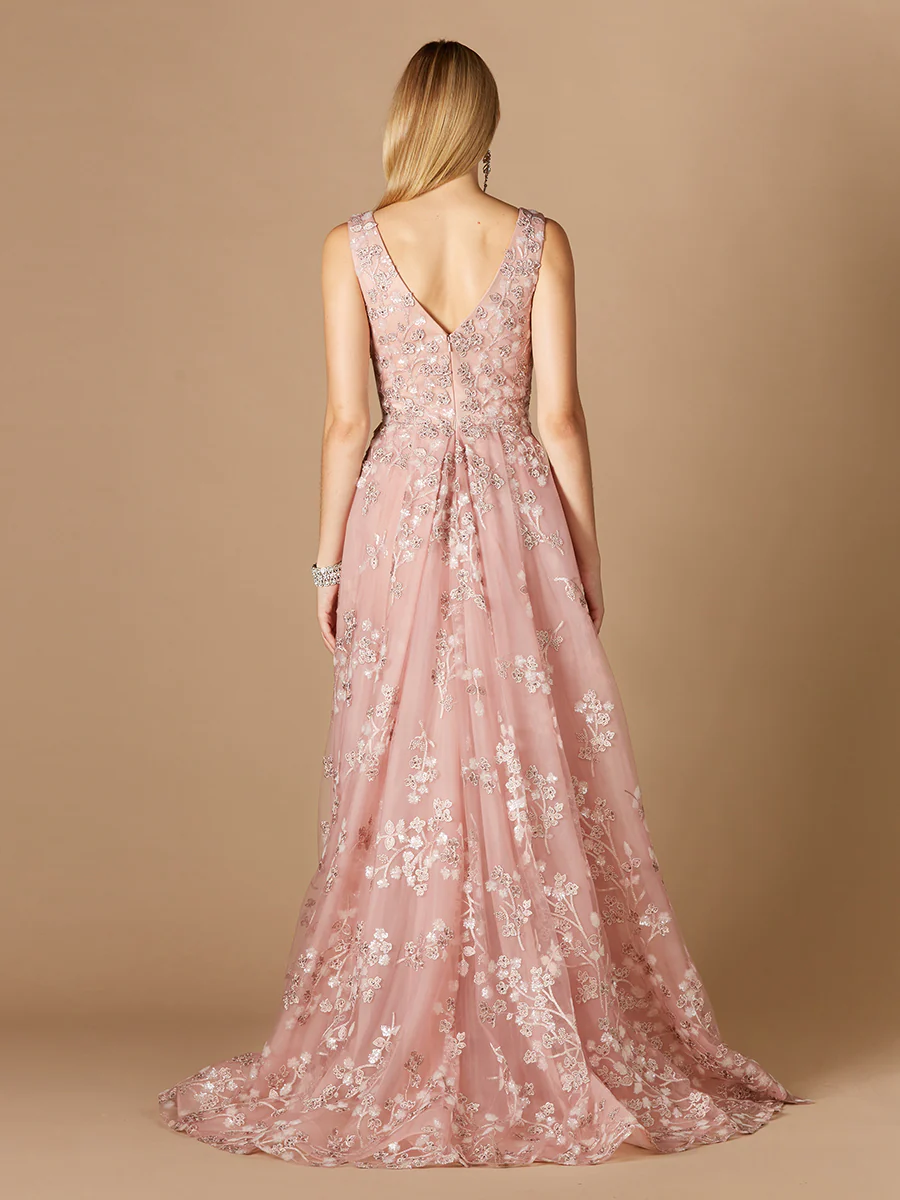Floral Applique Overskirt Dress - Image 3