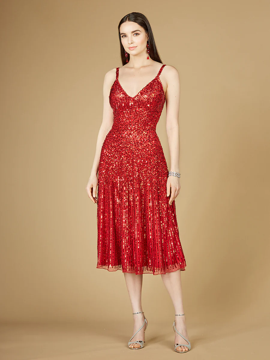 Flowing, Sequin Midi Dress - Image 10