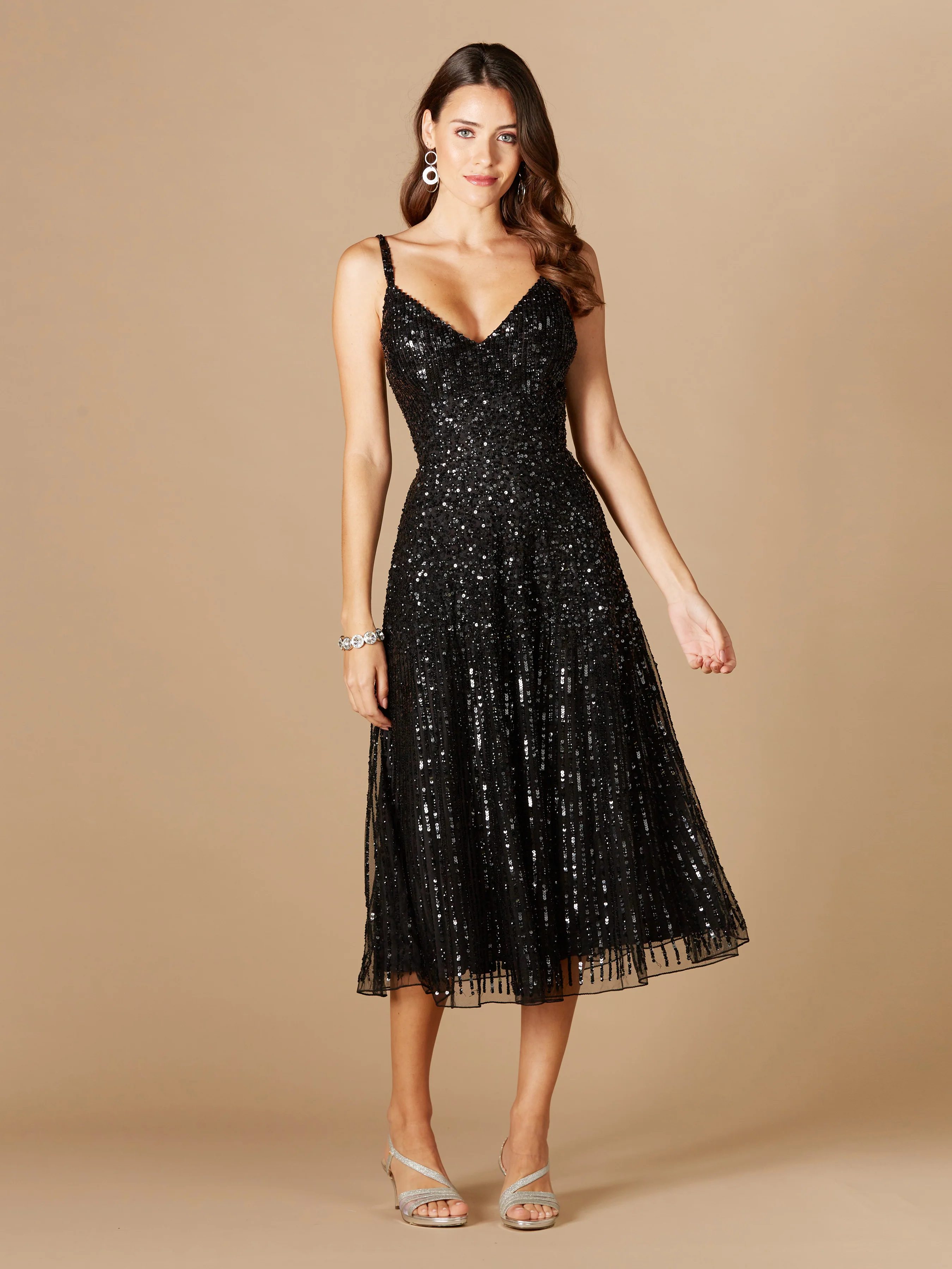 Flowing, Sequin Midi Dress - Image 2