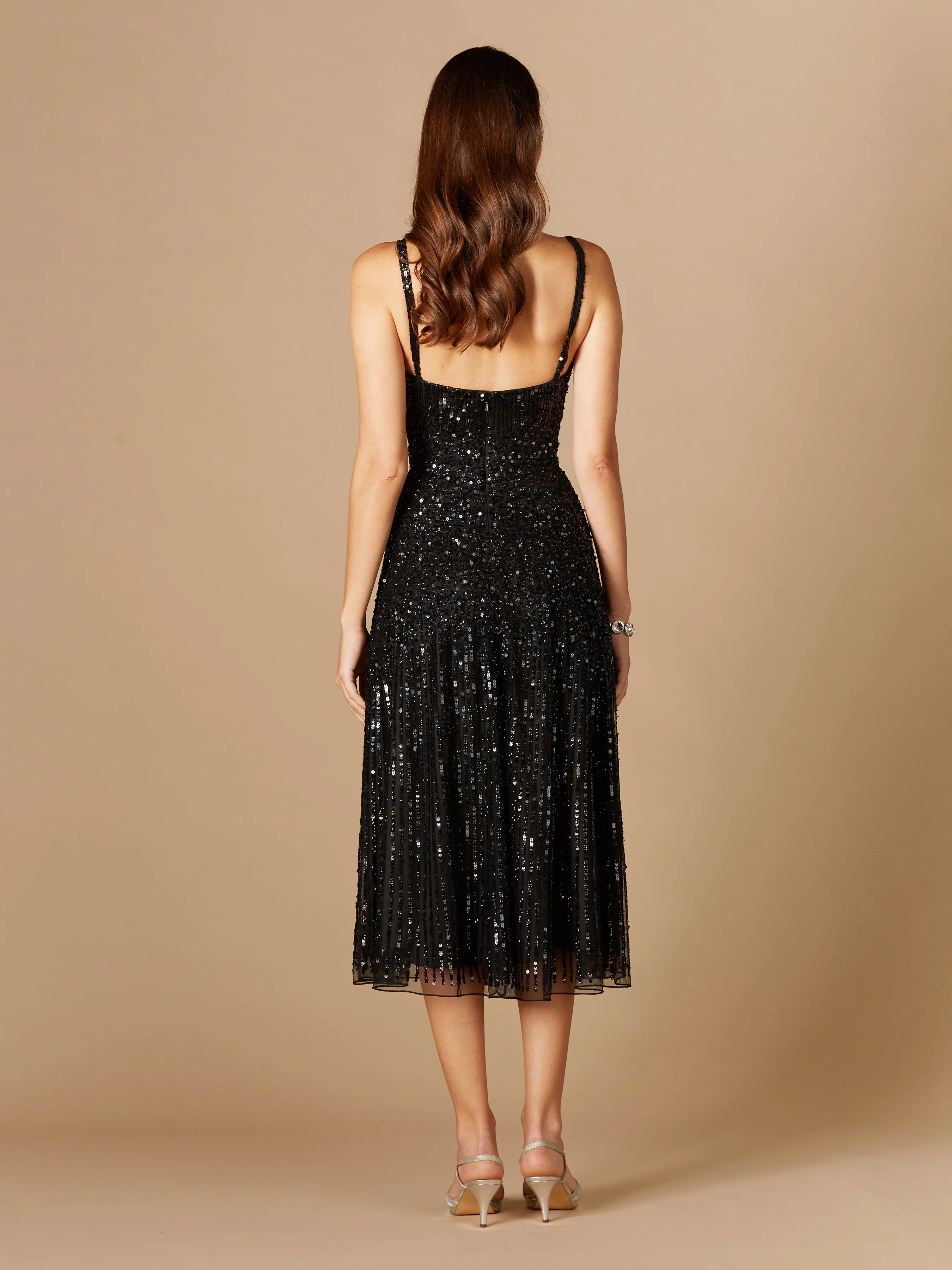 Flowing, Sequin Midi Dress - Image 4