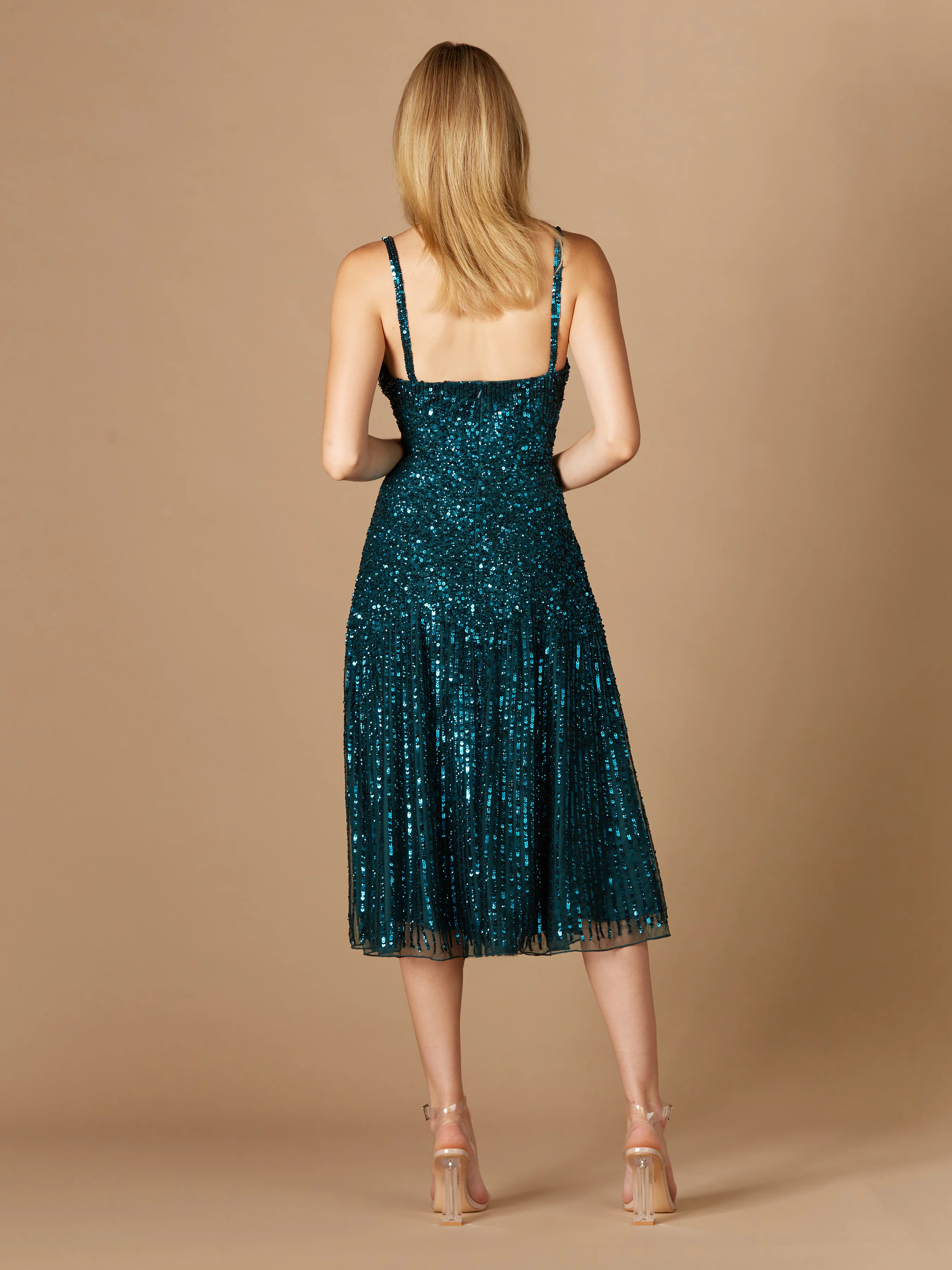 Flowing, Sequin Midi Dress - Image 7