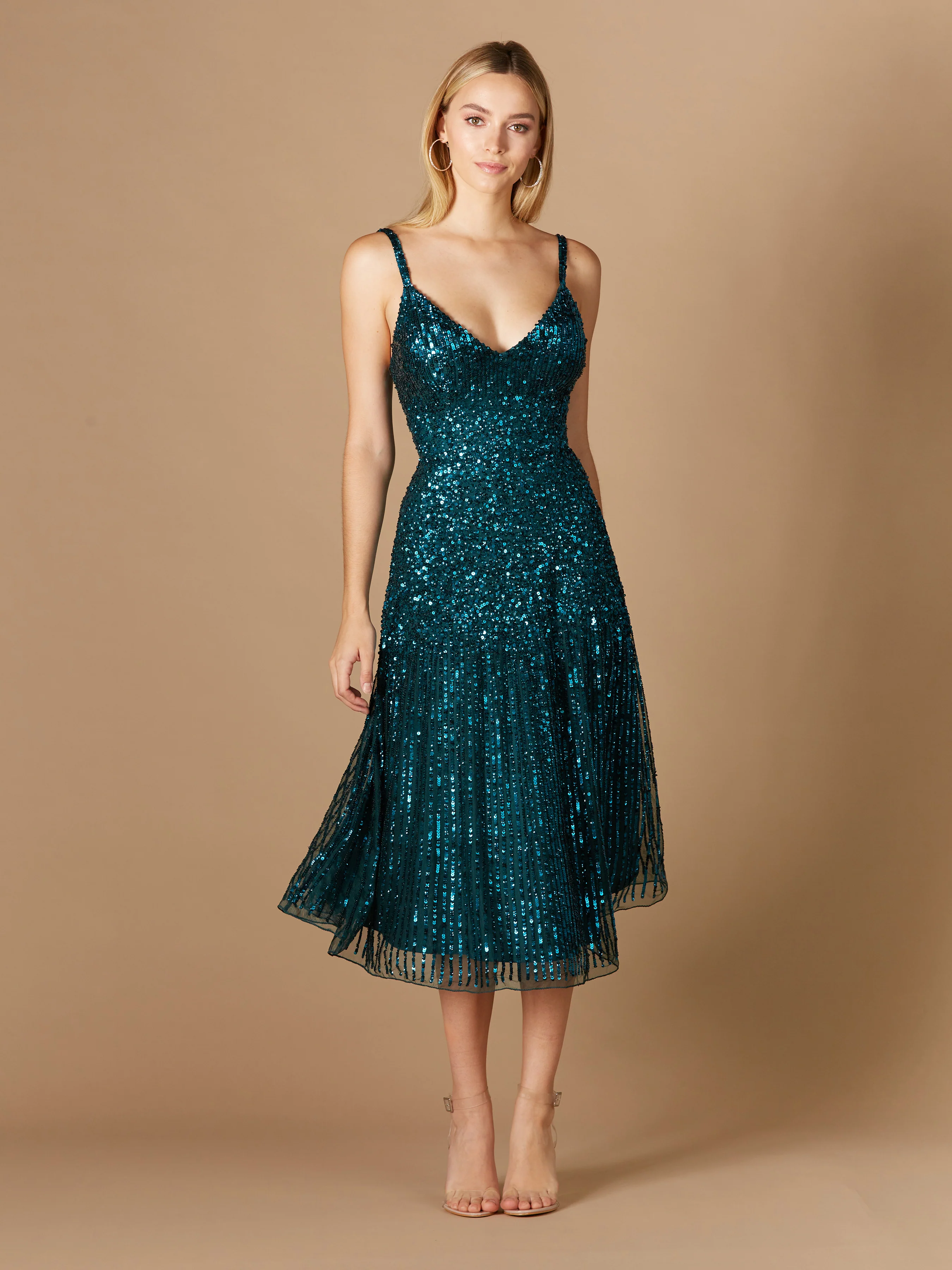 Flowing, Sequin Midi Dress - Image 8