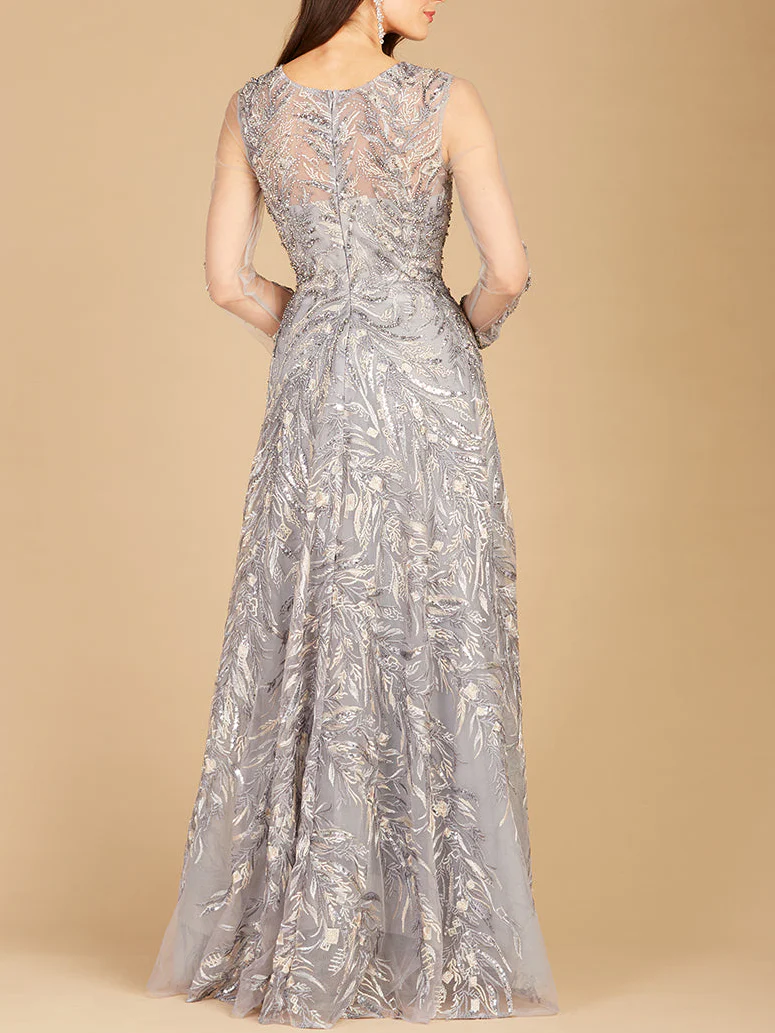 High Neck, Long Sleeve Ball Gown - Image 3