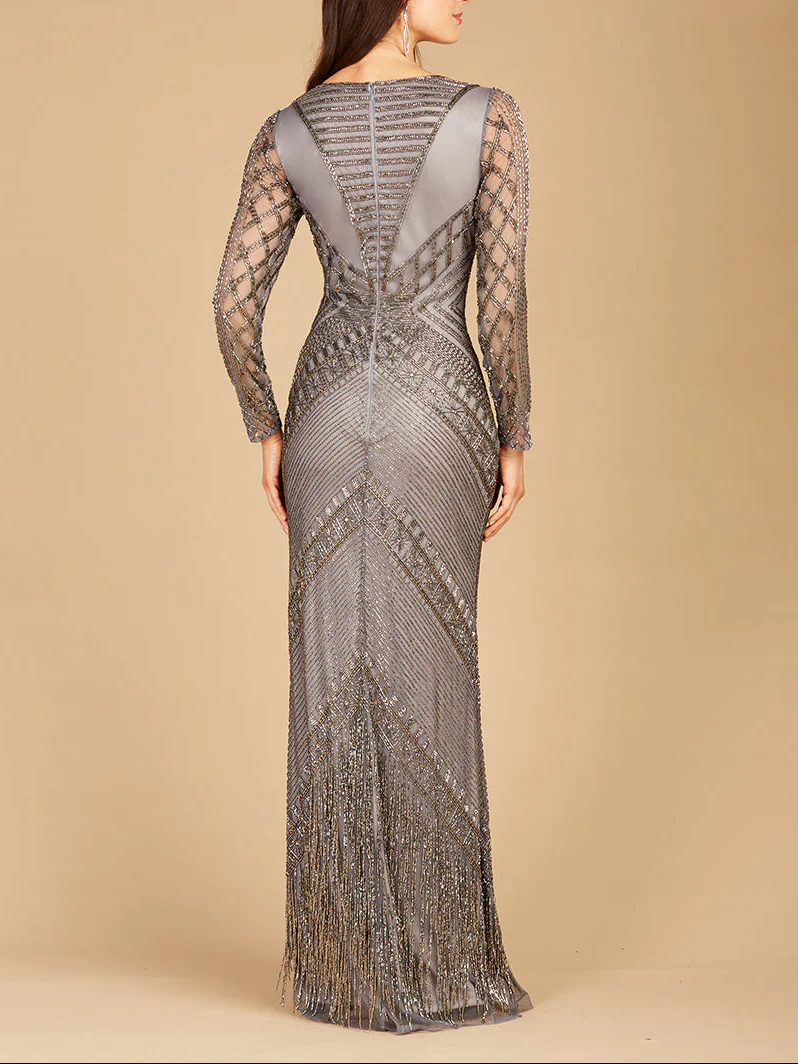 Long Sleeve Fringe Dress - Image 3