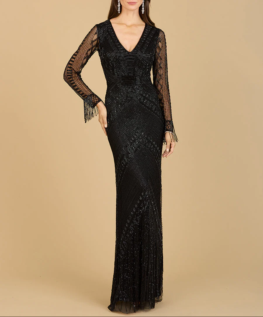 Long Sleeve Fringe Dress - Image 4