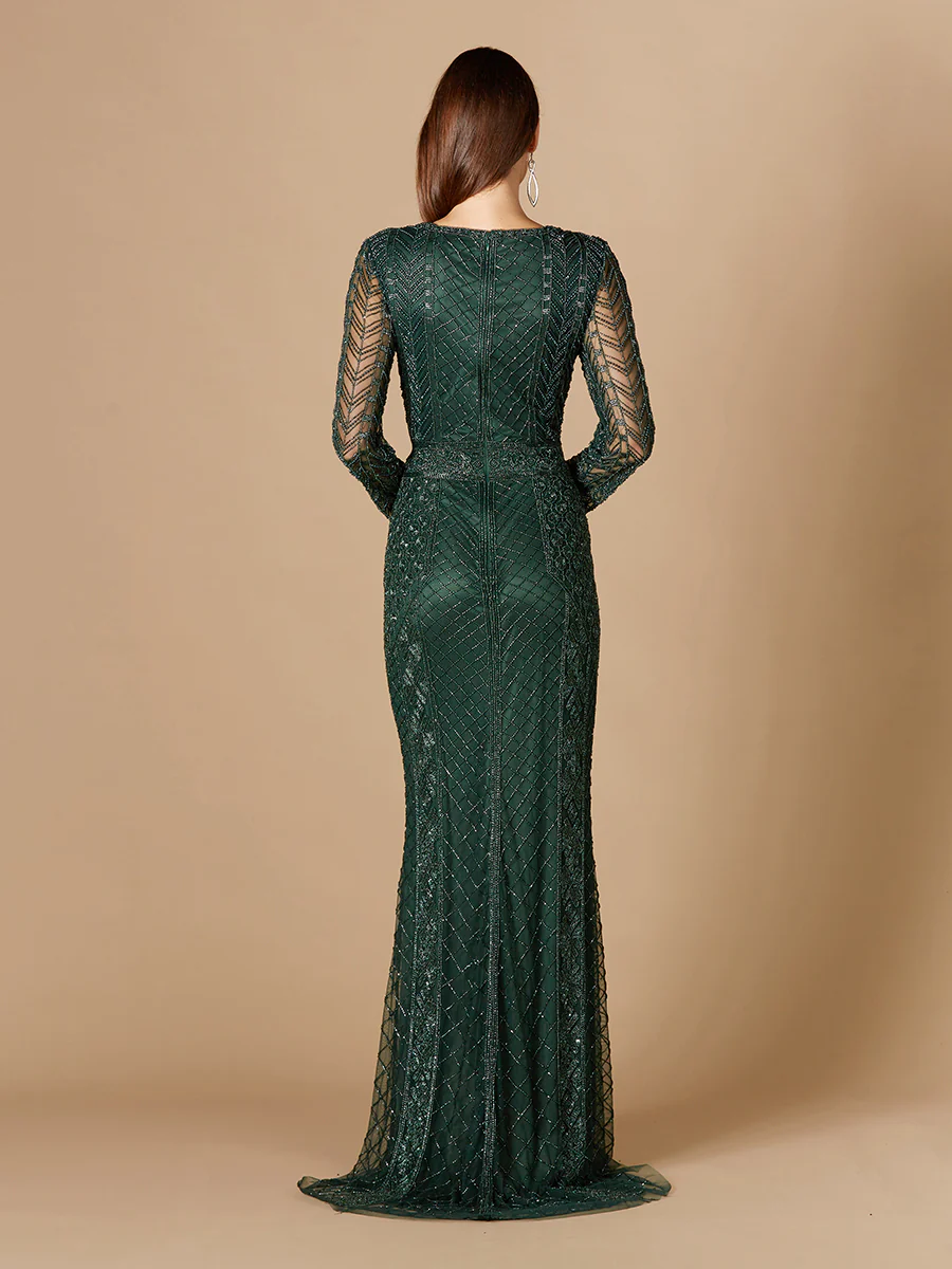 Long Sleeve Beaded Dress - Image 3