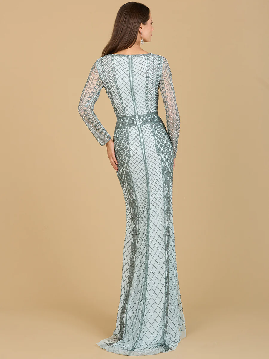 Long Sleeve Beaded Dress - Image 5