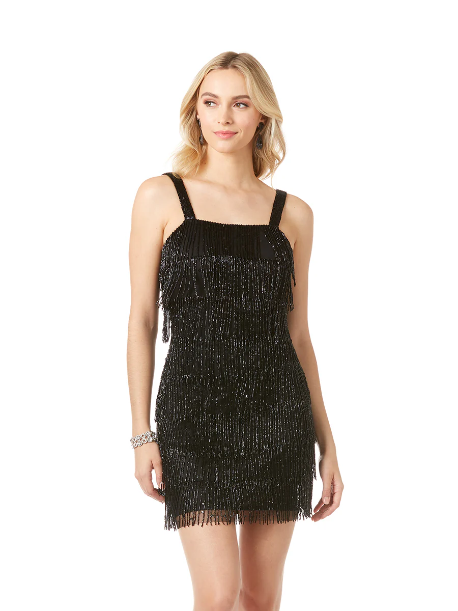 Lara 29488 - Beaded Fringe Cocktail Dress - Image 5