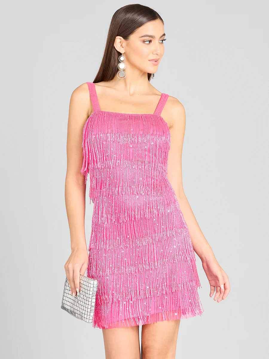 Lara 29488 - Beaded Fringe Cocktail Dress - Image 6