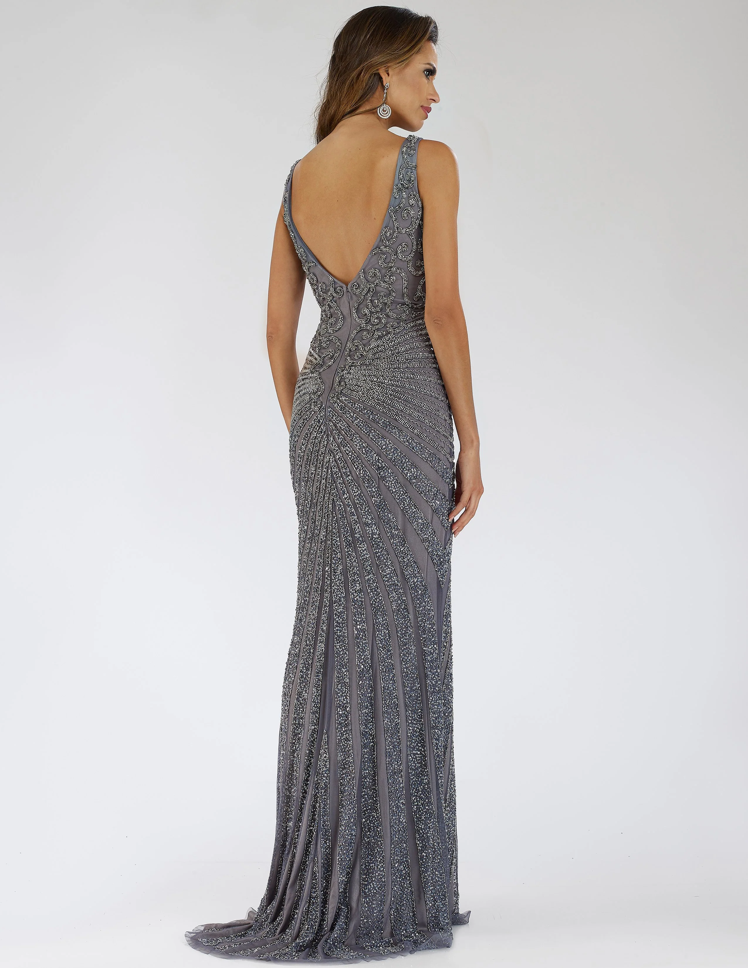 Lara 29528 - Thigh High Slit Beaded Gown - Image 6