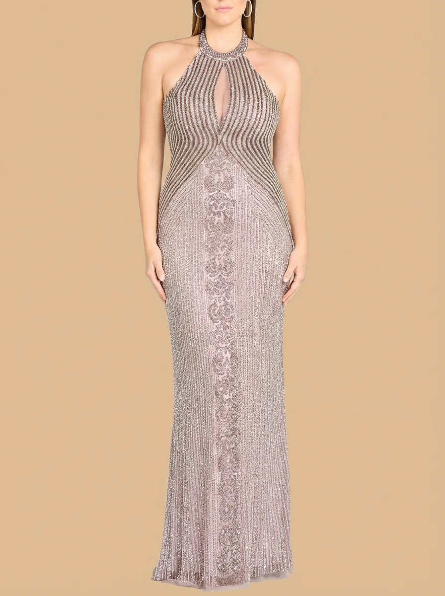 Halter Neck Dress with Keyhole - Image 2