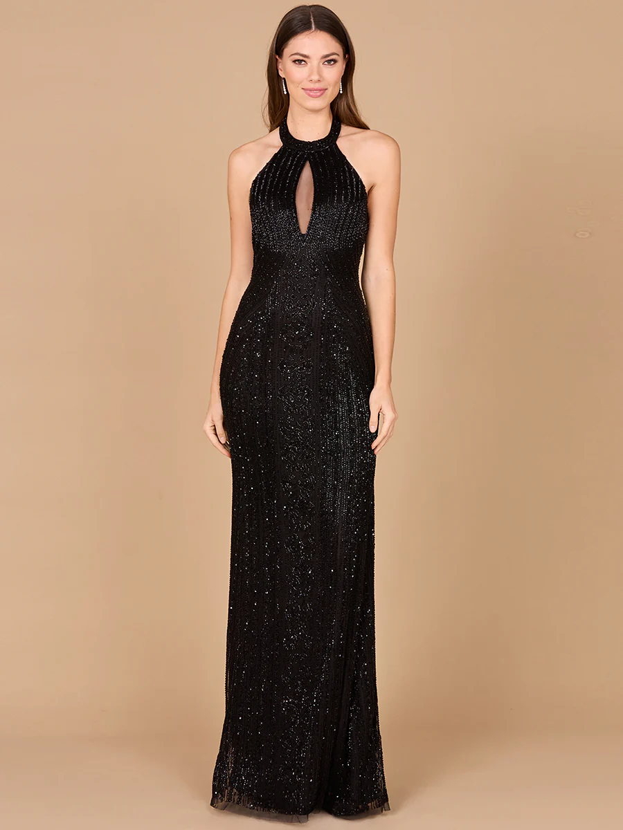Halter Neck Dress with Keyhole - Image 3