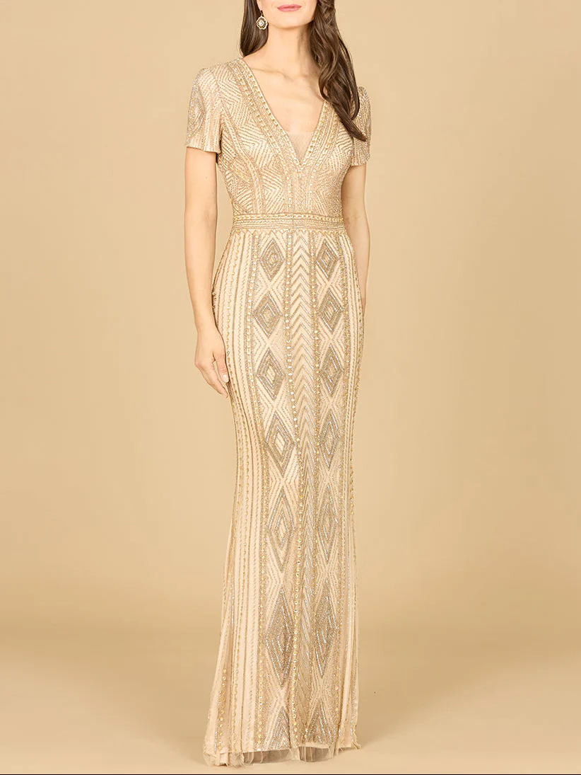 Lara 29606 - Closed Back, Cap Sleeve Dress - Image 3