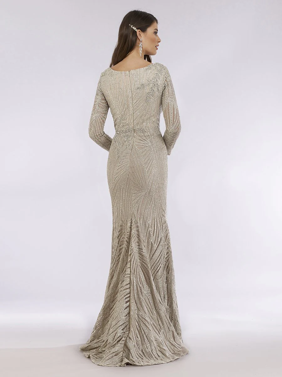 Lara 29617 - Long Sleeves Lace Mermaid Gown - Image 3