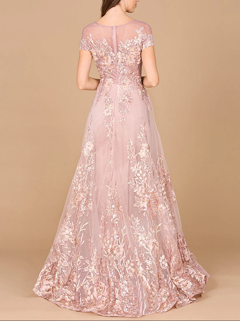 Beautiful Lace Applique A-line Ball Gown | Lara 29619 - Image 4