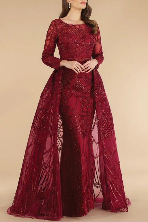 Lara 29633 - Gorgeous Overskirt Dress with Long Sleeves - Image 2