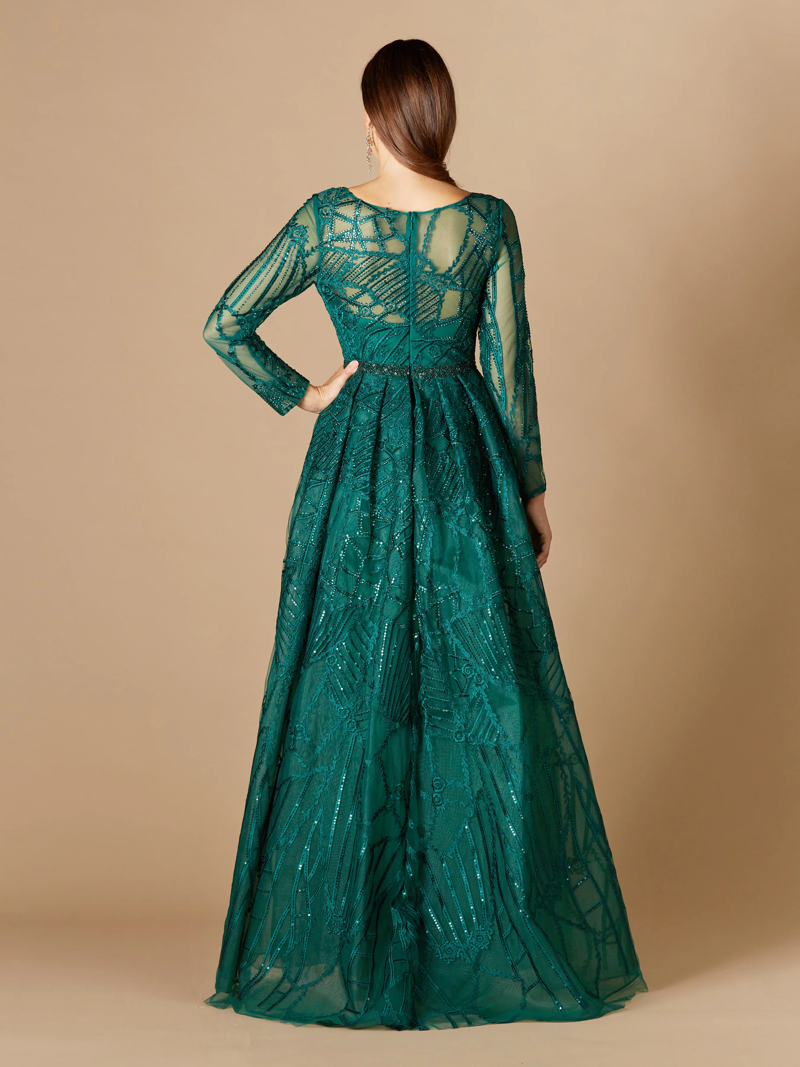Lara 29633 - Gorgeous Overskirt Dress with Long Sleeves - Image 5