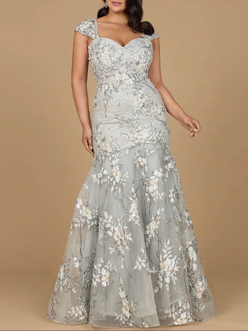 Lara 29642 - Cap Sleeve Mermaid Gown - Image 3