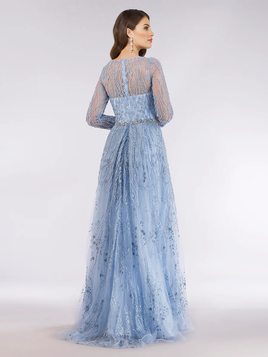 Lara 29782 - Beaded Lace Overskirt Ballgown - Image 5