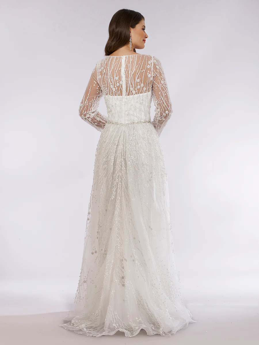 Lara 29782 - Beaded Lace Overskirt Ballgown - Image 7