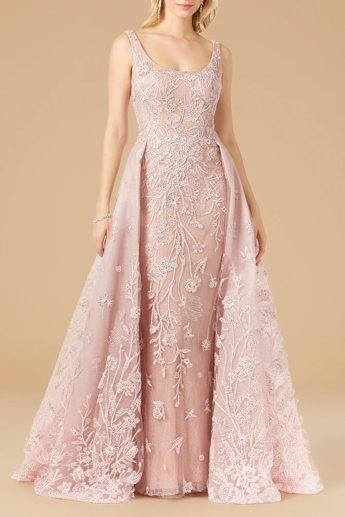 Overskirt Lace Fitted Gown