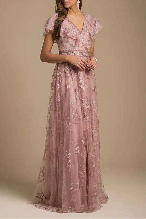 Lara 29966 - Lace, V-Neck Dress - Image 2
